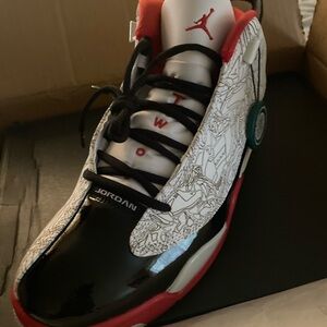 Jordan Black and Red High-Top Sneakers